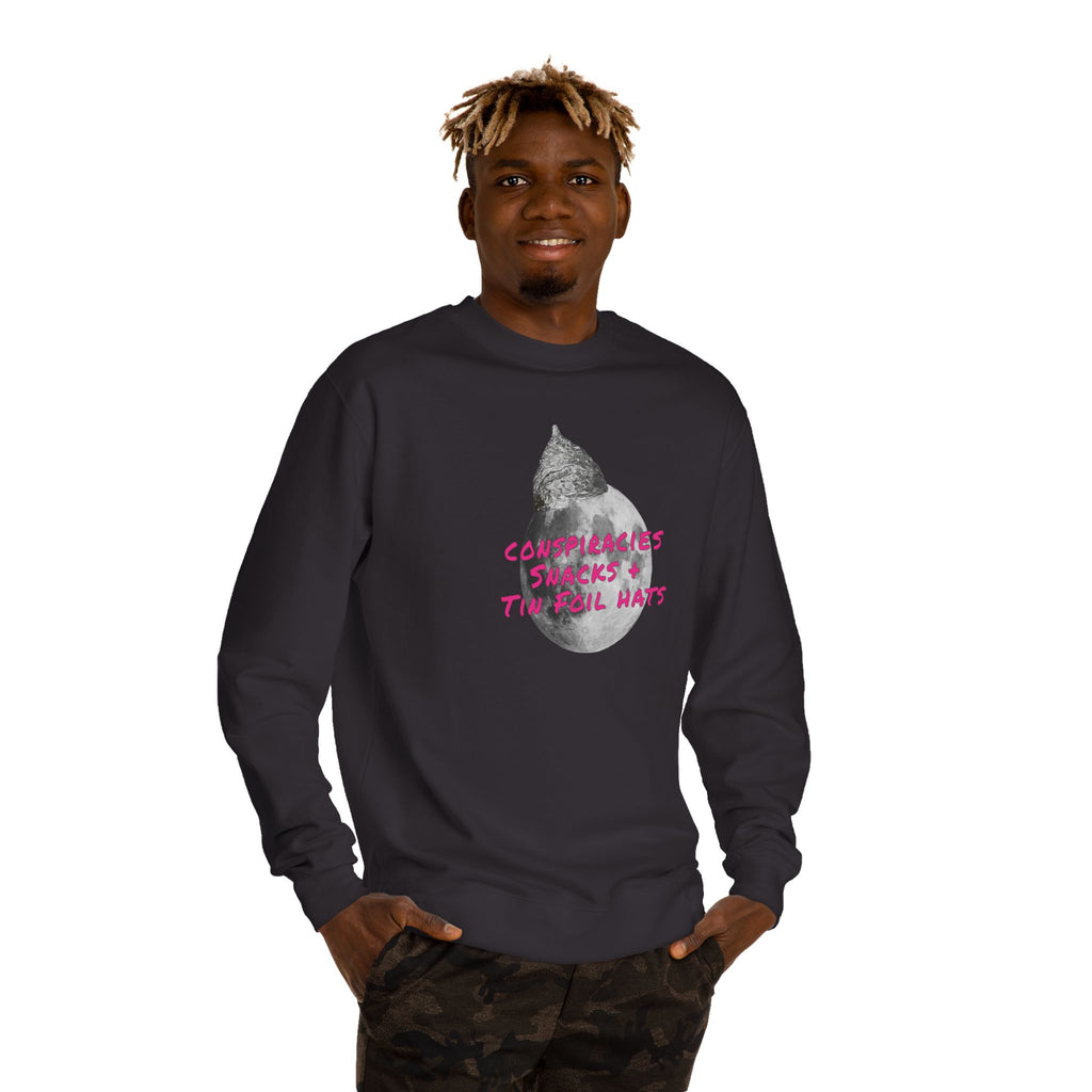 Snacks and Tin Foil Hats Logo - Unisex Crew Neck Sweatshirt