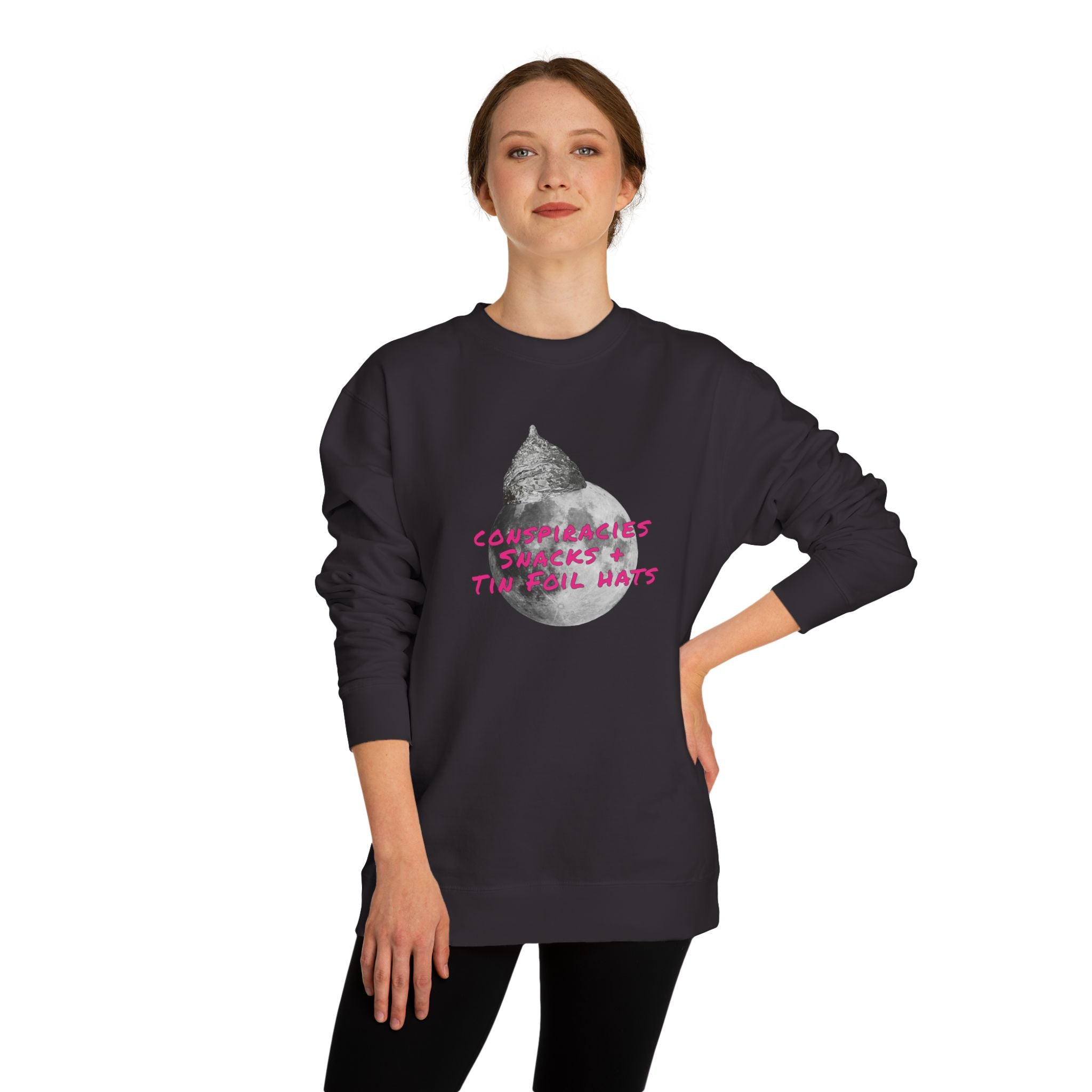 Snacks and Tin Foil Hats Logo - Unisex Crew Neck Sweatshirt